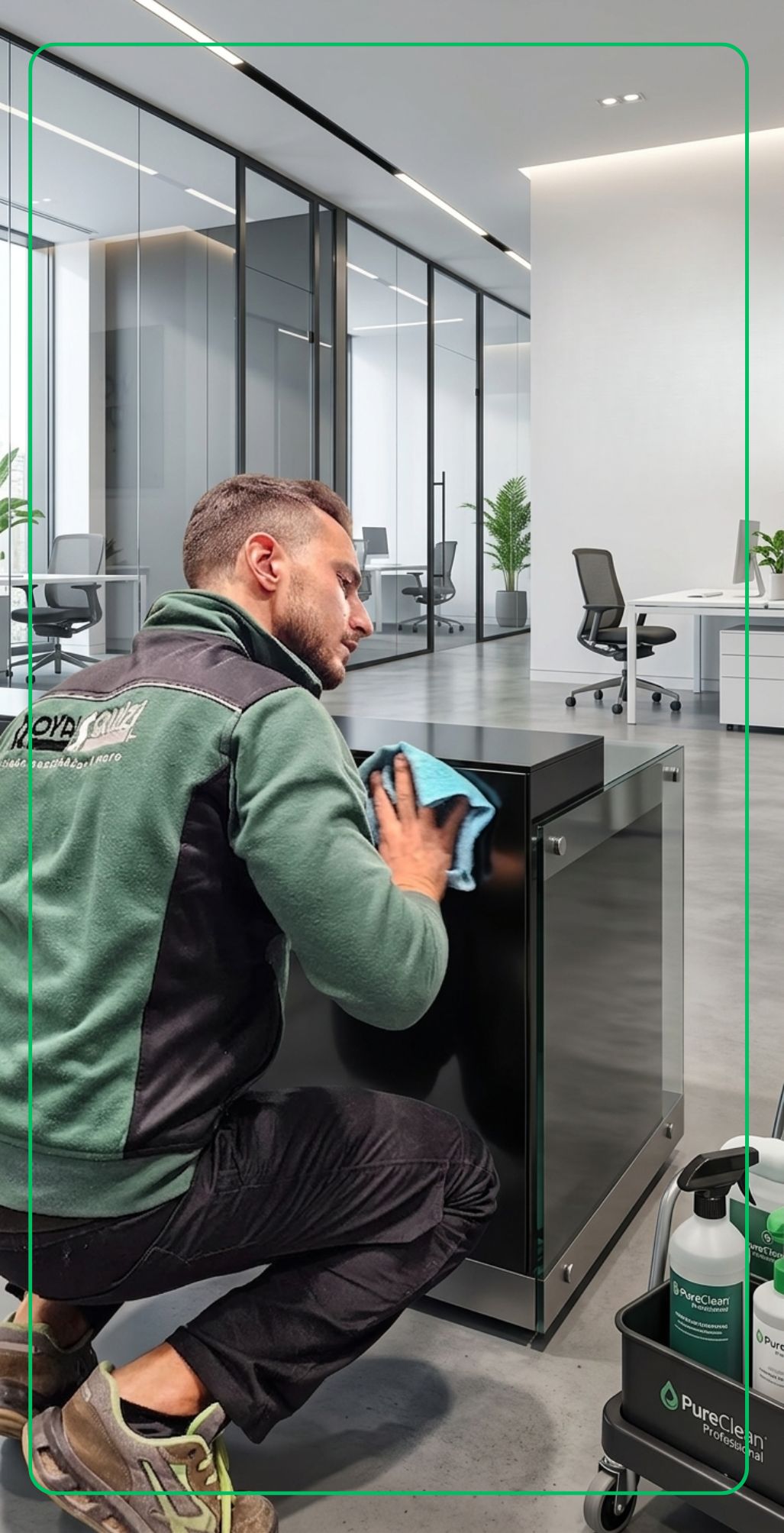 Pulizia professionale uffici e sanificazione ambienti ad Arona e Borgomanero eseguita da Royal Servizi.